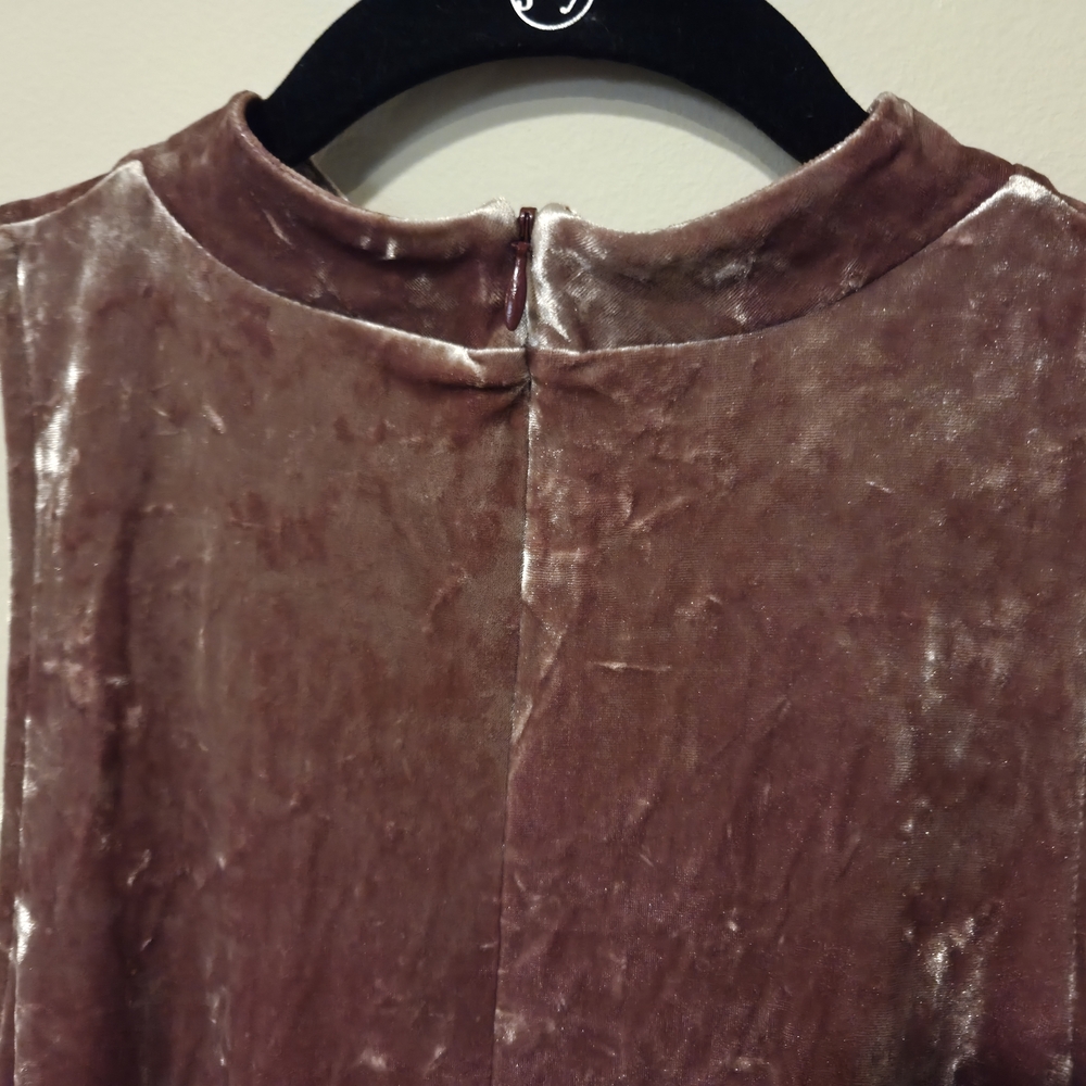 Cynthia Rowley Brown Sleeveless Crushed Velvet Dress in Warm Brown Size Medium - Picture 5 of 5